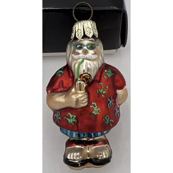 1999 CHRISTOPHER RADKO BEACH COMBER GEM SANTA CHRISTMAS ORNAMENT 5"